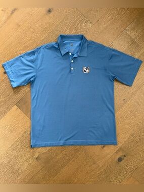 Nike Men's Light Blue Short-Sleeve Golf Polo with Embroidered Crest